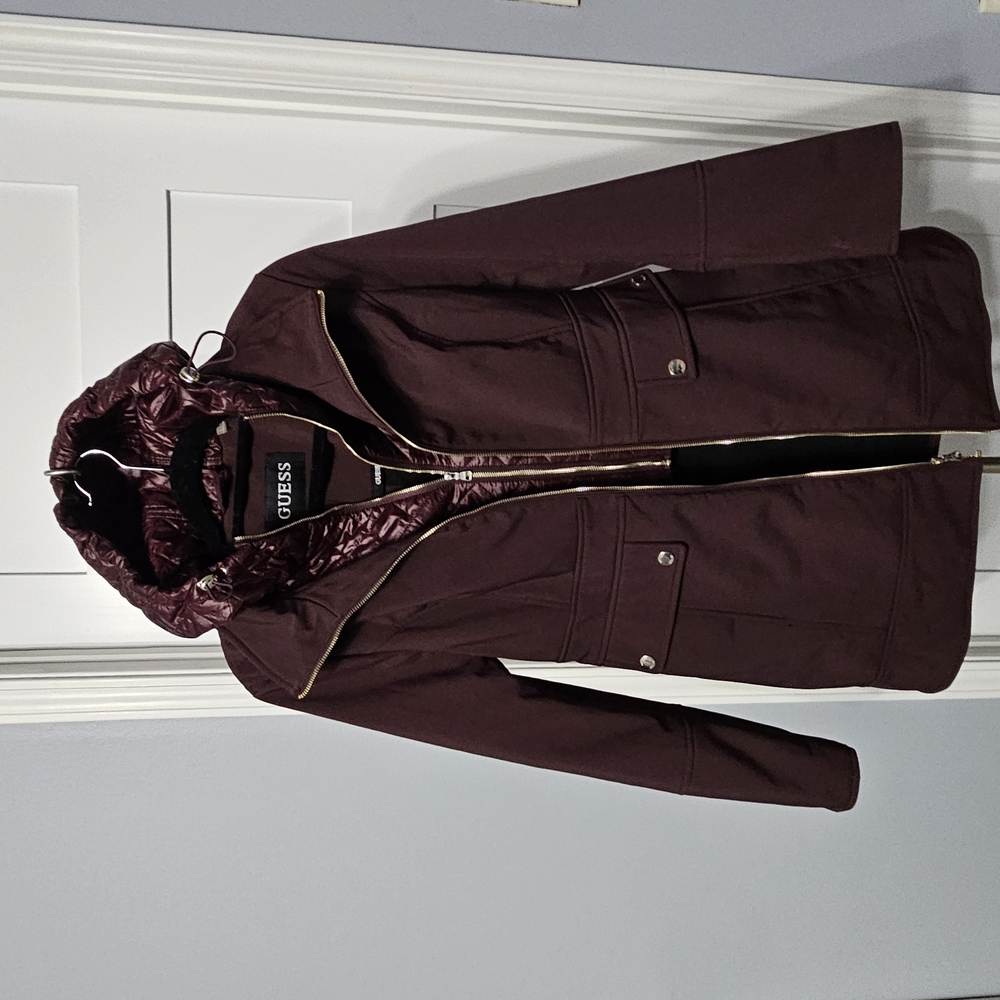 Guess Burgundy Hooded Jacket